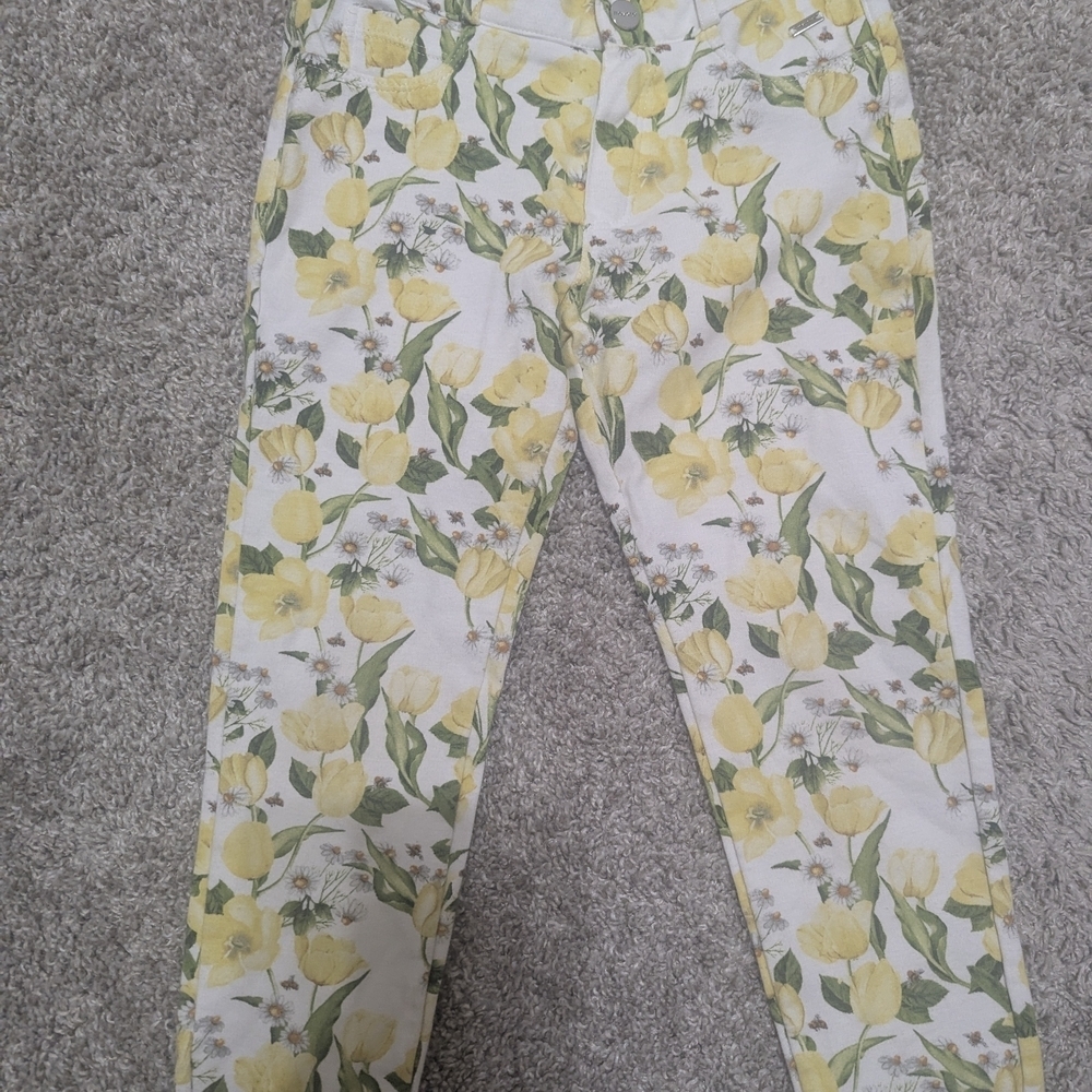 Mayoral Yellow and Green Floral Pants